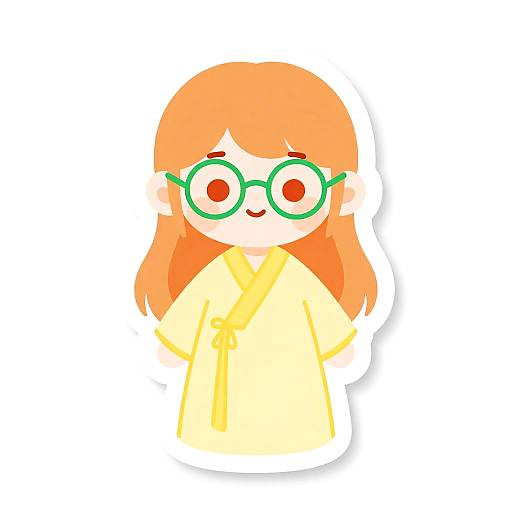 Cute Kawaii Girl Die-Cut Sticker