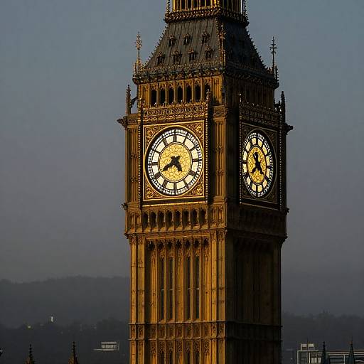 Imposing Clock Tower with Golden Faces