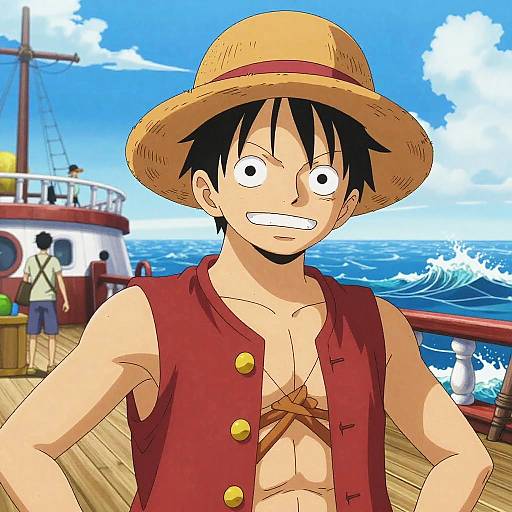 Realistic Luffy on Ship Deck