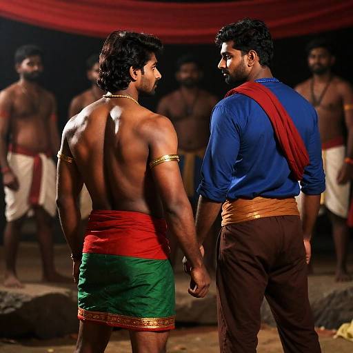 Dramatic Encounter Between Two Warriors