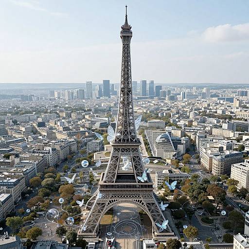 Surreal Endless Eiffel Tower Dreamscape