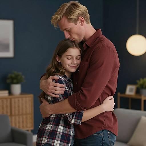 Intimate Embrace in Dim Light