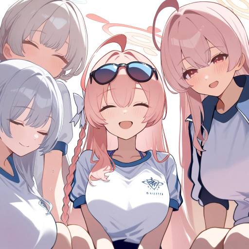 Blushing Girls in Swimsuit Costumes