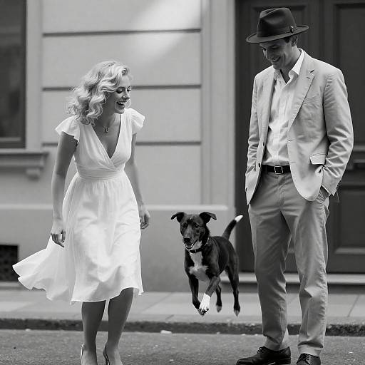 Playful Couple on a City Street