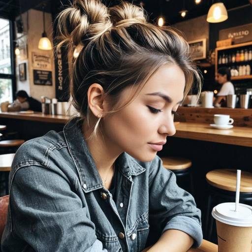 Chic Messy Bun in Urban Café Setting