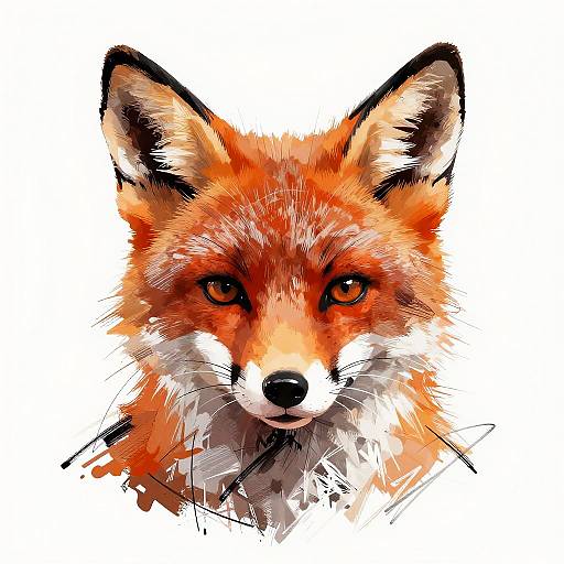 Abstract Cartoon Fox with Sharp Edges