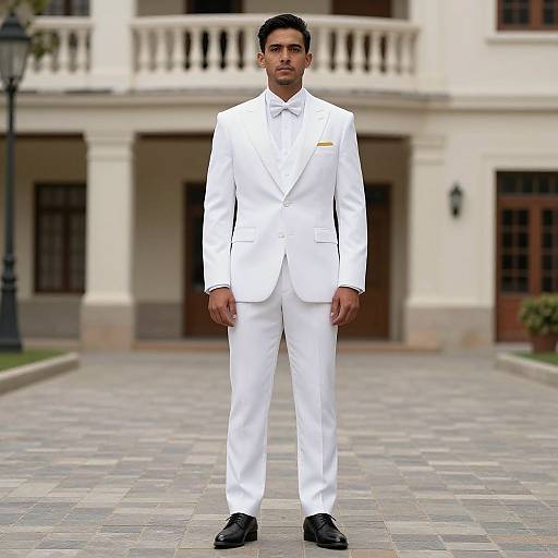 Man in White Groom Suit