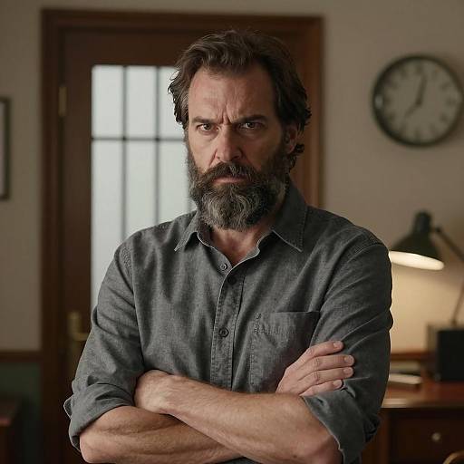 Intense Portrait of a Middle-Aged Man