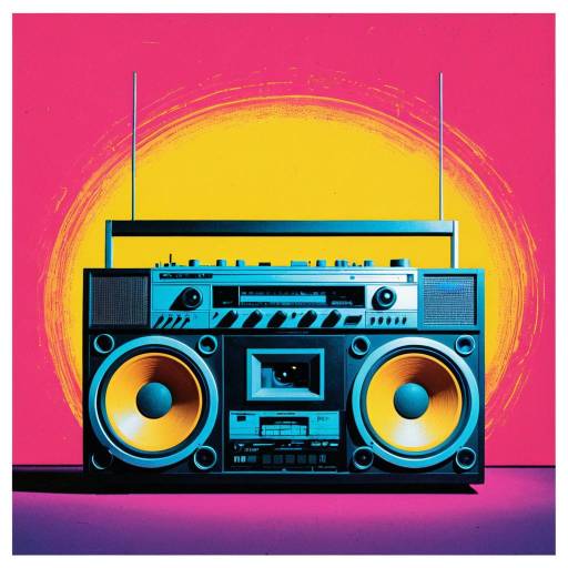 Vibrant Warhol-Inspired Boombox Art