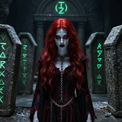 Red-Haired Vampire in Ancient Crypt