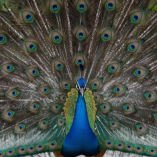 Peacock Displaying Vibrant Feathers