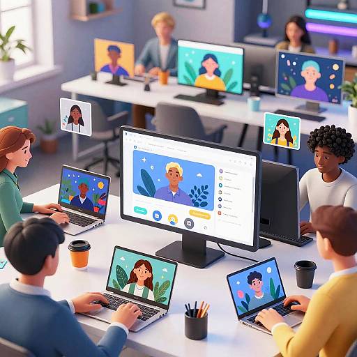 Collaborative AI Art Creation Scene