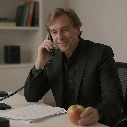 Confident Middle-Aged Man at Desk