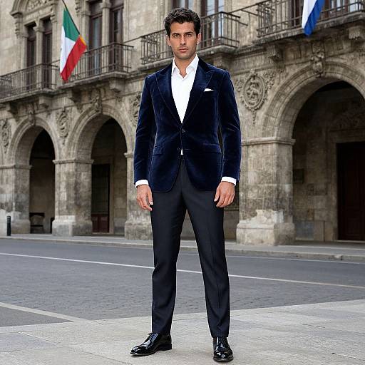 Elegant Man in Velvet Sports Jacket