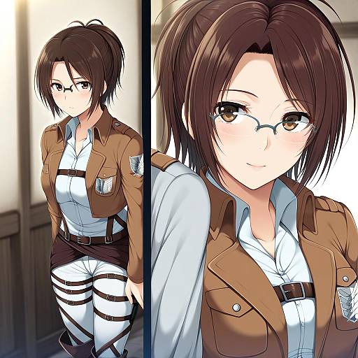 Illustration of Hange zoe, shingeki no kyojin in the style of Tomoo (tomo)