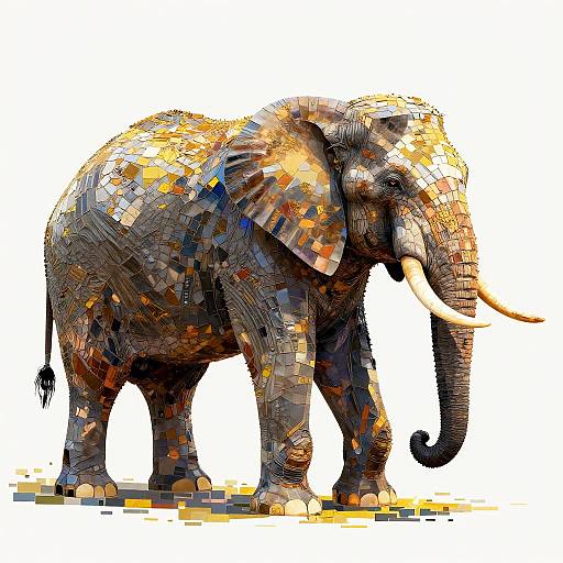 Regal Mosaic Elephant Digital Art