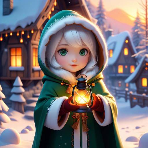 Chibi Character in a Cozy Winter Scene