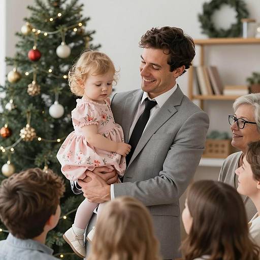 Family Christmas Joy in Warm Setting