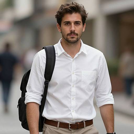 Realistic Man in Semi-Casual Outfit