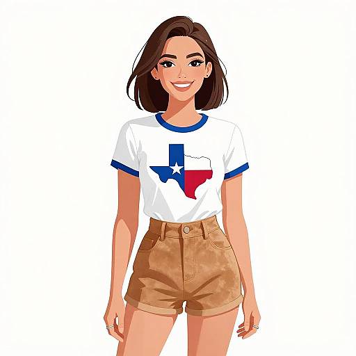 Smiling Woman in Casual Texas Outfit