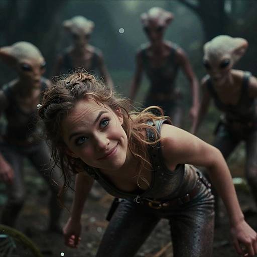 Cinematic Fantasy Woman with Aliens