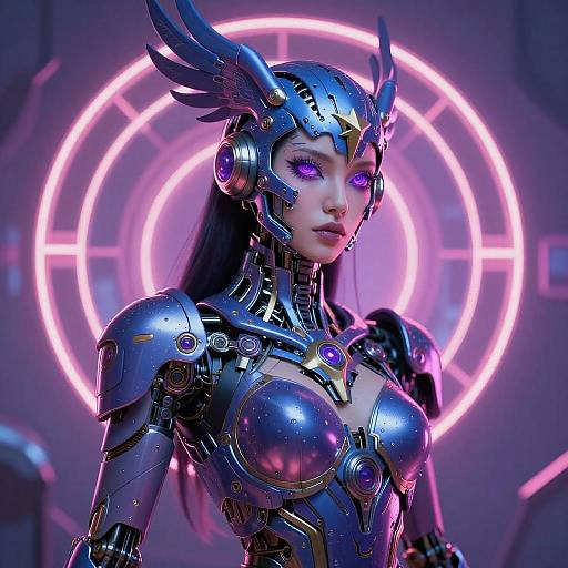 Futuristic Cybercore Phoenix Portrait