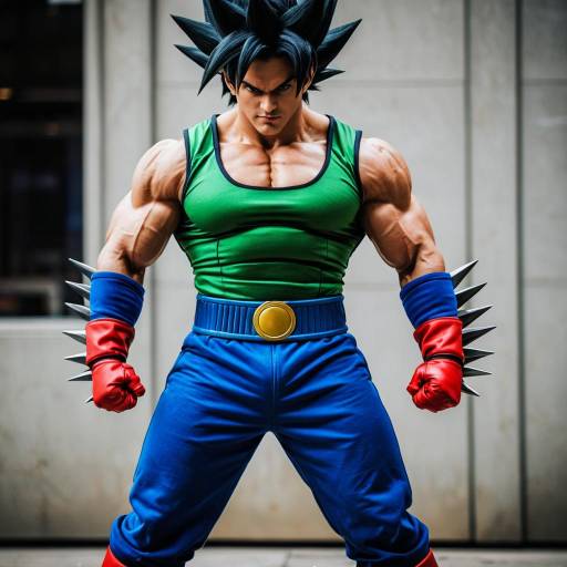 Muscular Bardock Cosplayer in Saiyan Costume