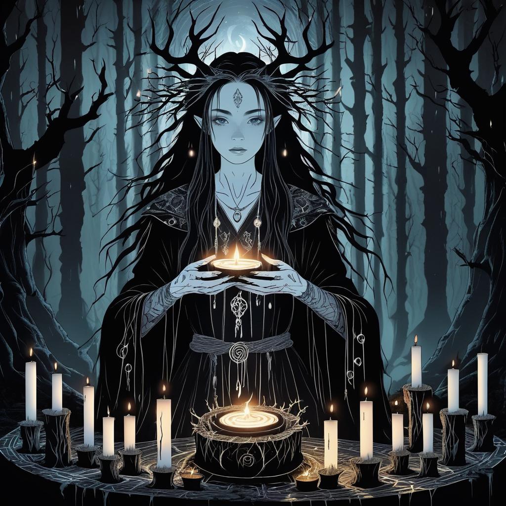 Ancient Witch in a Dark Forest