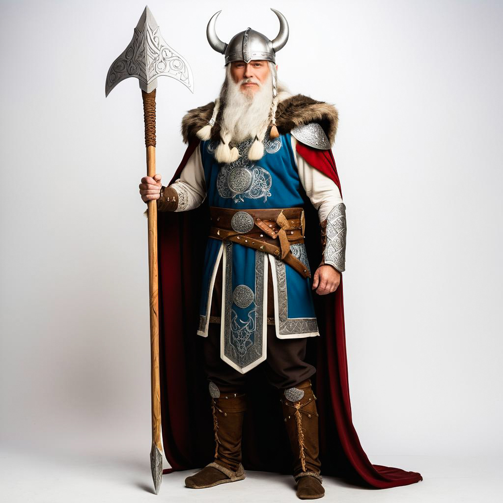 Elder Chieftain in Viking Costume Portrait