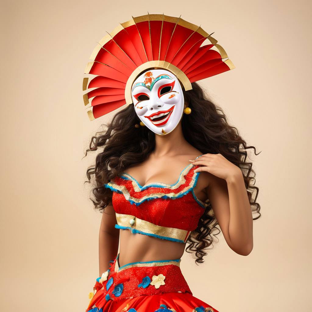 Carnival Enthusiast in Traditional Costume