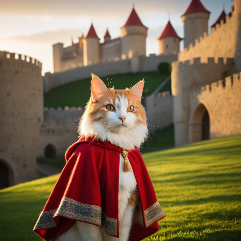 Cinematic Cat in Medieval Setting