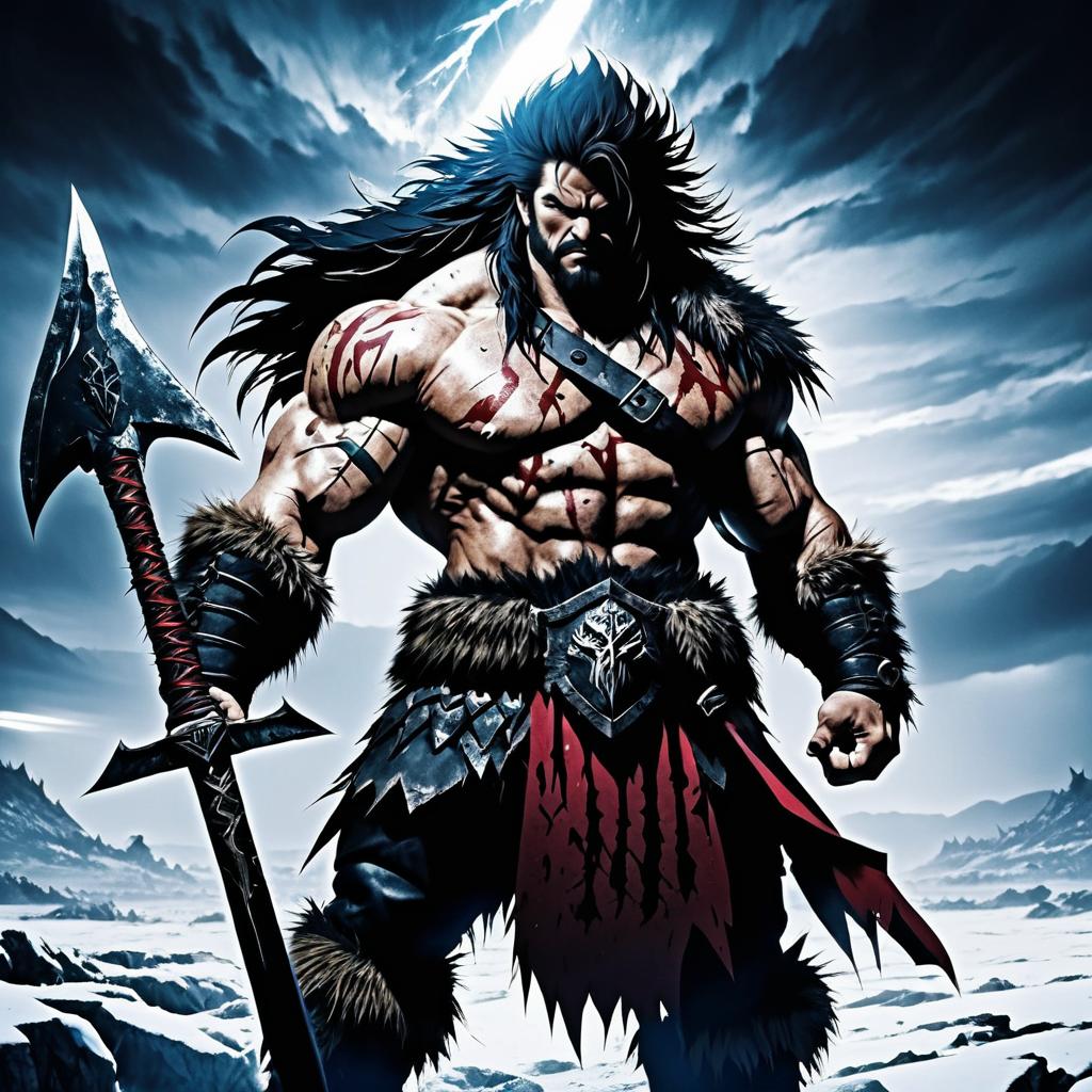 Brutal Barbarian in a Frozen Wasteland