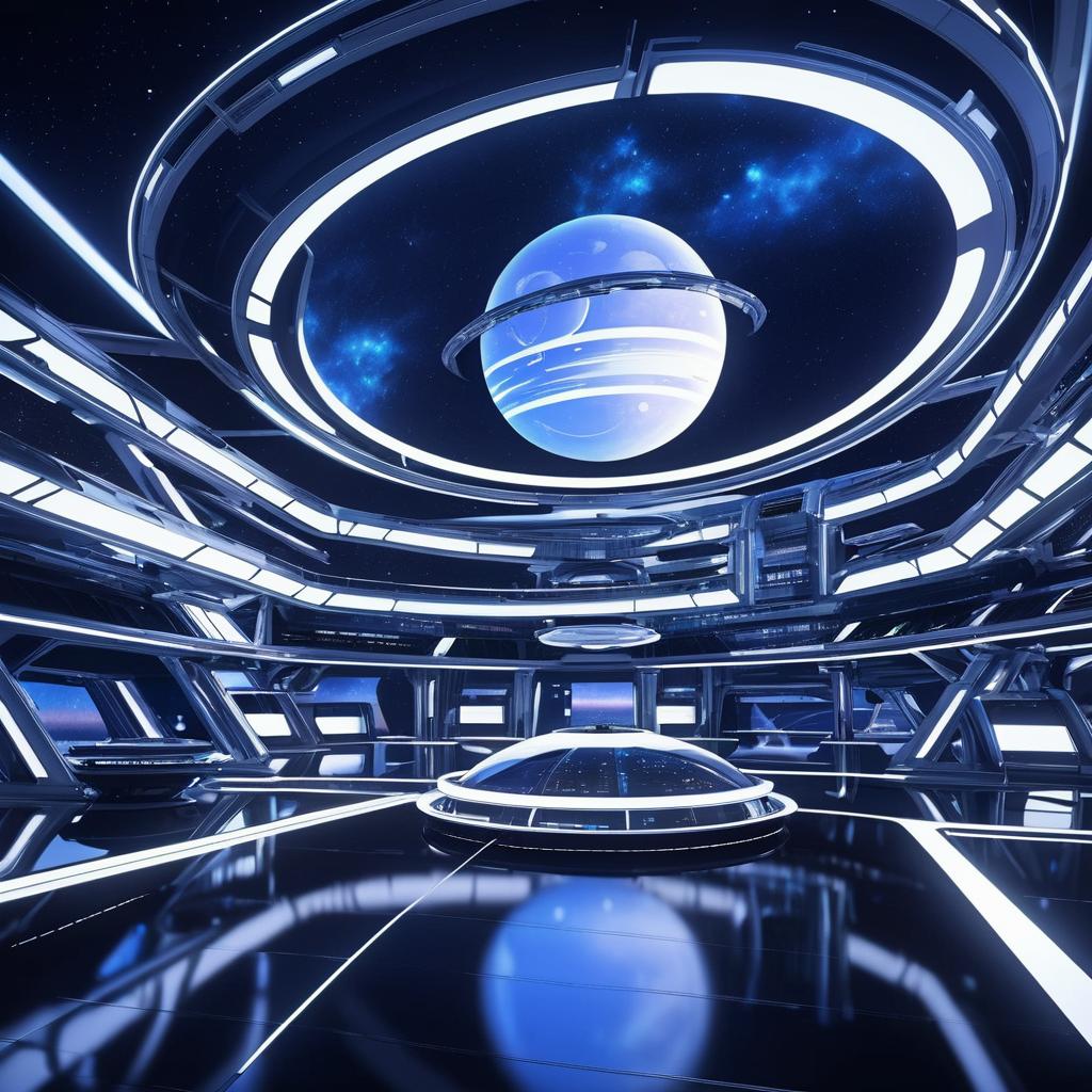 Sleek Futuristic Space Station Rendering