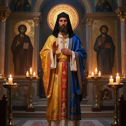 Surreal Orthodox Robe with Icons