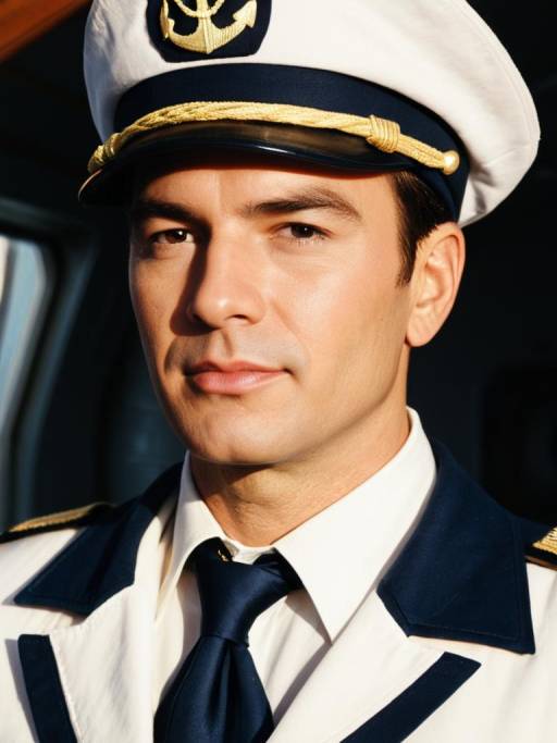 Detailed Close-up of Ship Captain Headshot
