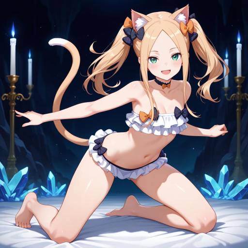 Anime Girl in a Crystal Cavern