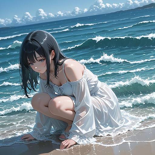 Masterpiece Portrait of a Girl by Water