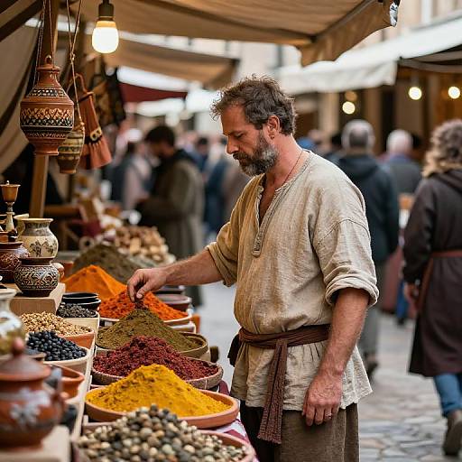 Medieval Market Shopkeep Scene
