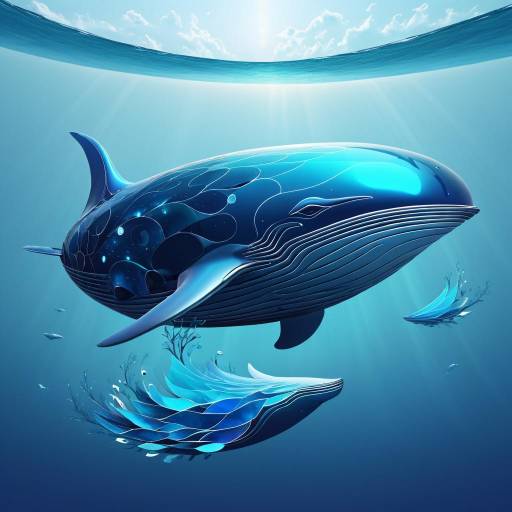 Futuristic Floating Whales Underwater Fantasy