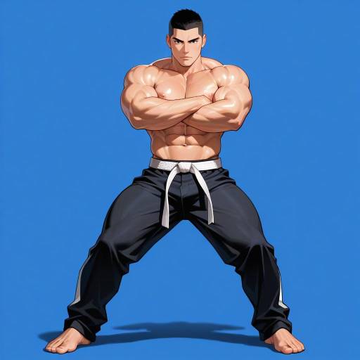 Confident Martial Artist with Aerokinesis Confident Martial Artist with Aerokinesis