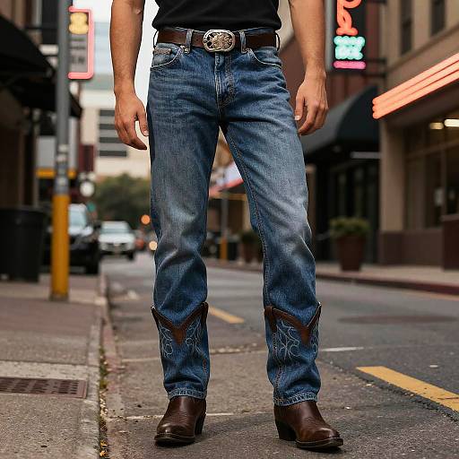 Urban Cowboy Style with Neon Lights