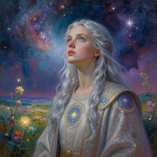 Mystic Portrait with Celestial Aura