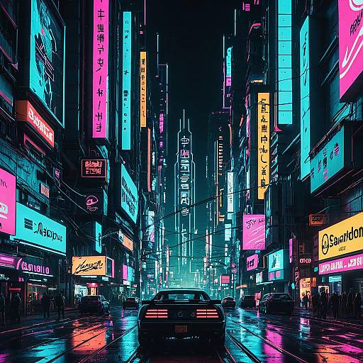 Cyberpunk Metropolis Night Scene