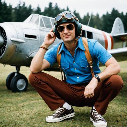 Playful Vintage Pilot Cosplay Outfit