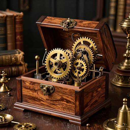 Intricate Steampunk Puzzle Box Mystery