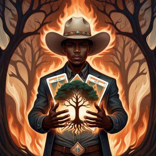 Dramatic Ethereal Cowboy with Flames