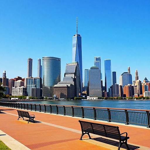 Vibrant Digital City Skyline View