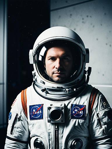 Man in Astronaut Costume Portrait