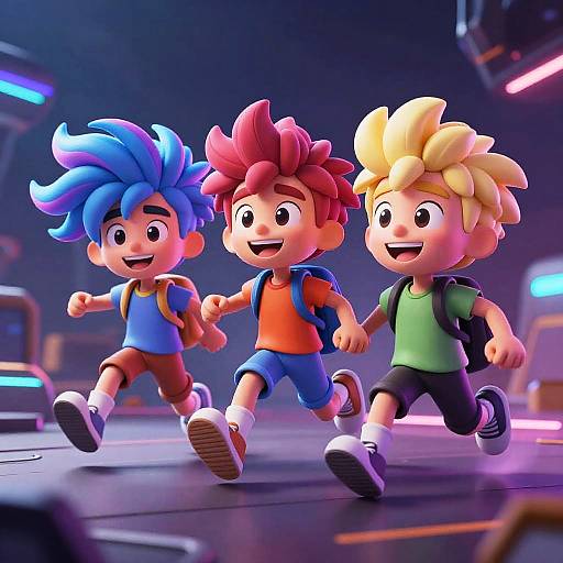 Vibrant Cartoon Adventure Characters