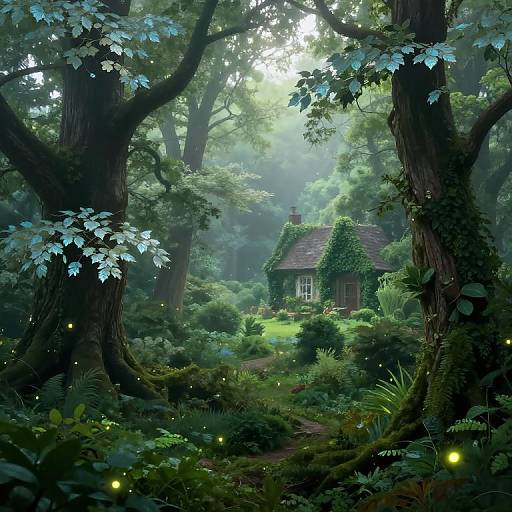 Enchanted Misty Forest at Dawn